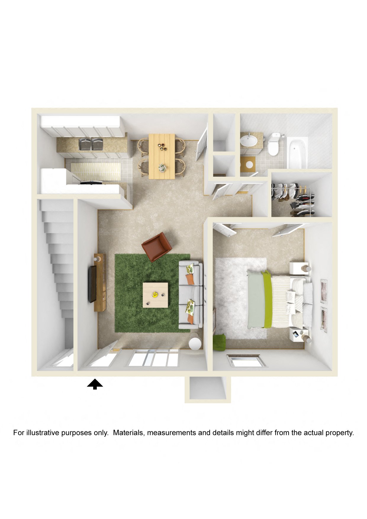 1 Bed (W/D Connections Optional)